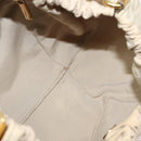 Salvatore Ferragamo Vala Shoulder Bag Nylon Beige Gold Auth BA3215-18