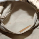 Salvatore Ferragamo Vala Shoulder Bag Nylon Beige Gold Auth BA3215-20