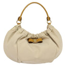 Salvatore Ferragamo Vala Shoulder Bag Nylon Beige Gold Auth BA3215-13