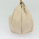 Salvatore Ferragamo Vala Shoulder Bag Nylon Beige Gold Auth BA3215-3