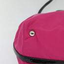 Salvatore Ferragamo Vala Hand Bag Nylon 2way Pink Silver Auth BA3216-15