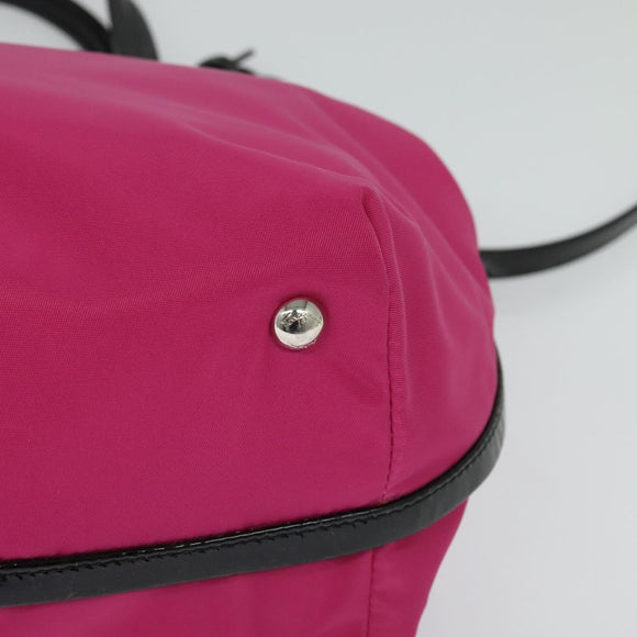 Salvatore Ferragamo Vala Hand Bag Nylon 2way Pink Silver Auth BA3216