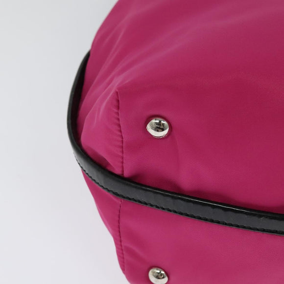 Salvatore Ferragamo Vala Hand Bag Nylon 2way Pink Silver Auth BA3216