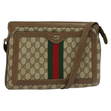 GUCCI GG Supreme Web Sherry Line Shoulder Bag PVC Beige 41 02 013 Auth BA3218