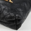 CHANEL Chain Chanel 22 Shoulder Bag Leather Black Gold CC Auth BA3220SM-13