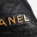 CHANEL Chain Chanel 22 Shoulder Bag Leather Black Gold CC Auth BA3220SM-17