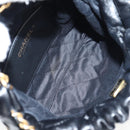 CHANEL Chain Chanel 22 Shoulder Bag Leather Black Gold CC Auth BA3220SM-19