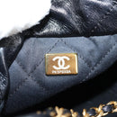 CHANEL Chain Chanel 22 Shoulder Bag Leather Black Gold CC Auth BA3220SM-22