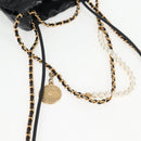 CHANEL Chain Chanel 22 Shoulder Bag Leather Black Gold CC Auth BA3220SM-7