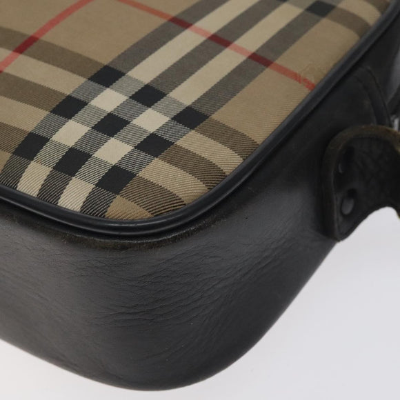 Burberrys Nova Check Shoulder Bag Canvas Beige Auth BA3222