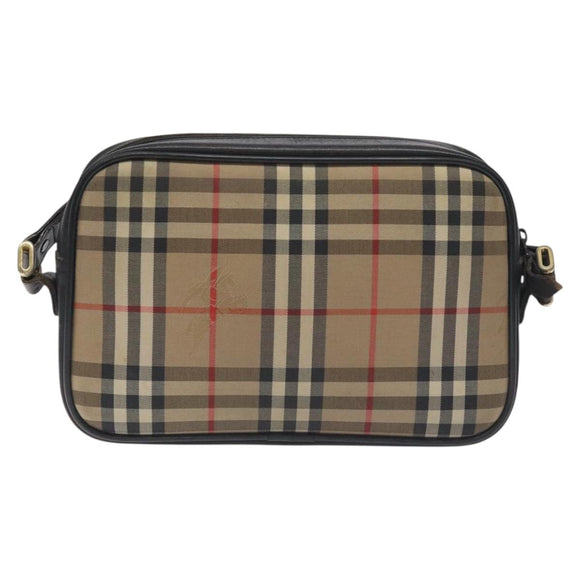 Burberrys Nova Check Shoulder Bag Canvas Beige Auth BA3222