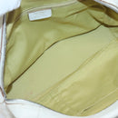 Salvatore Ferragamo Gancini Shoulder Bag Leather White Silver Auth BA3224-11