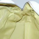 Salvatore Ferragamo Gancini Shoulder Bag Leather White Silver Auth BA3224-17