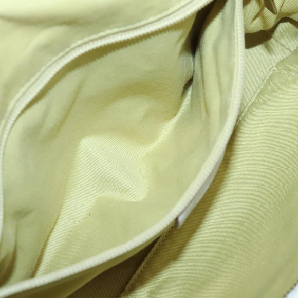 Salvatore Ferragamo Gancini Shoulder Bag Leather White Silver Auth BA3224