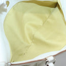 Salvatore Ferragamo Gancini Shoulder Bag Leather White Silver Auth BA3224-22