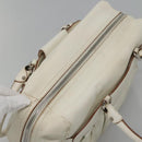 Salvatore Ferragamo Gancini Shoulder Bag Leather White Silver Auth BA3224-6