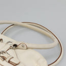 Salvatore Ferragamo Gancini Shoulder Bag Leather White Silver Auth BA3224-8