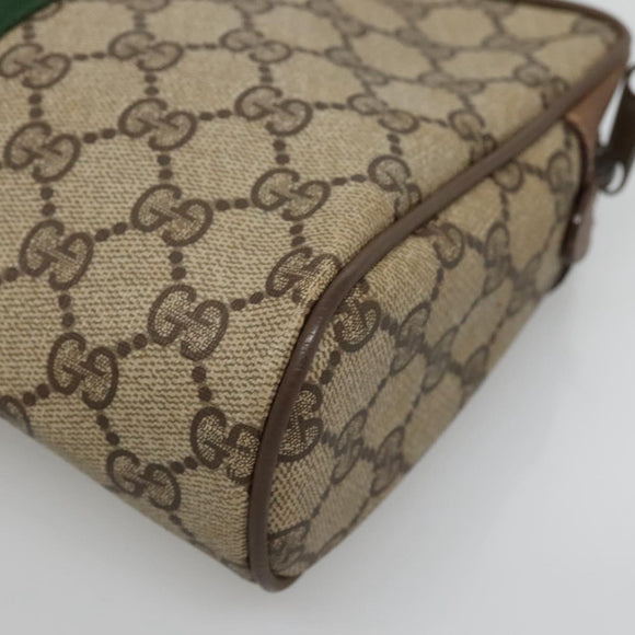 GUCCI GG Supreme Web Sherry Line Clutch Bag PVC Beige 89 01 012 Auth BA3229