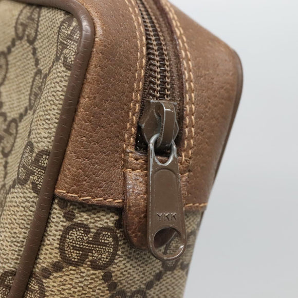 GUCCI GG Supreme Web Sherry Line Clutch Bag PVC Beige 89 01 012 Auth BA3229