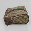 GUCCI GG Supreme Web Sherry Line Clutch Bag PVC Beige 89 01 012 Auth BA3229-4