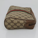 GUCCI GG Supreme Web Sherry Line Clutch Bag PVC Beige 89 01 012 Auth BA3229-4