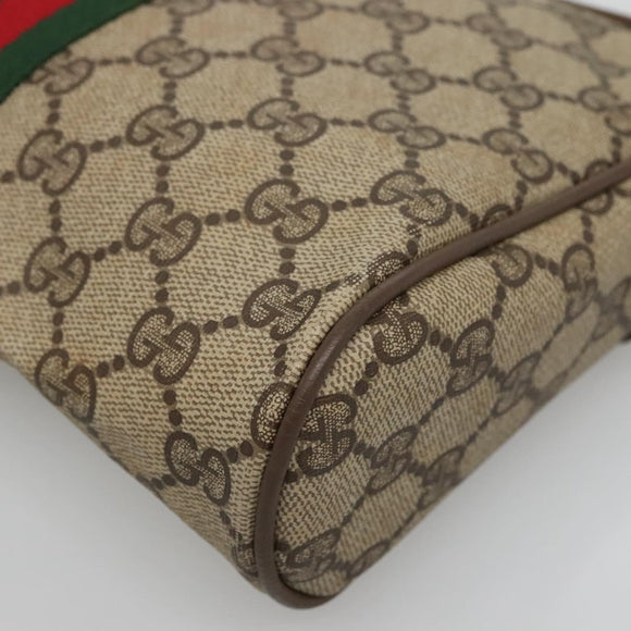 GUCCI GG Supreme Web Sherry Line Clutch Bag PVC Beige 89 01 012 Auth BA3229
