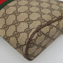 GUCCI GG Supreme Web Sherry Line Clutch Bag PVC Beige 89 01 012 Auth BA3229-7