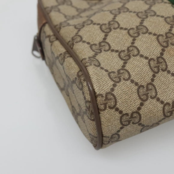 GUCCI GG Supreme Web Sherry Line Clutch Bag PVC Beige 89 01 012 Auth BA3229