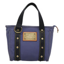 LOUIS VUITTON Antigua Cabas PM Tote Bag Canvas Blue Black M40090 LV Auth BA3231-2
