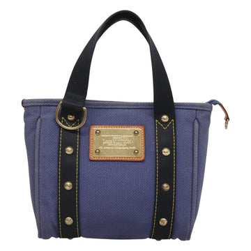 LOUIS VUITTON Antigua Cabas PM Tote Bag Canvas Blue Black M40090 LV Auth BA3231 - 0