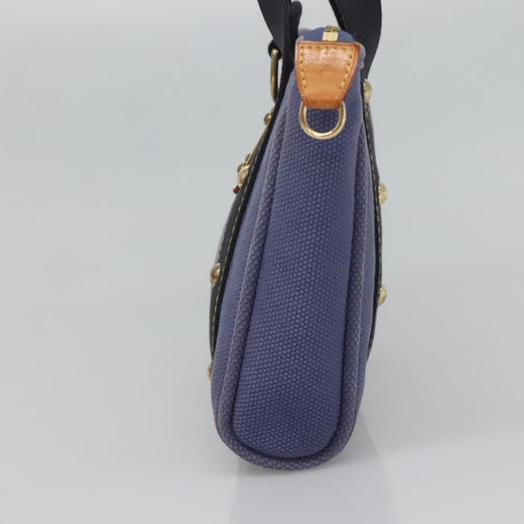 LOUIS VUITTON Antigua Cabas PM Tote Bag Canvas Blue Black M40090 LV Auth BA3231