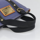 LOUIS VUITTON Antigua Cabas PM Tote Bag Canvas Blue Black M40090 LV Auth BA3231-7