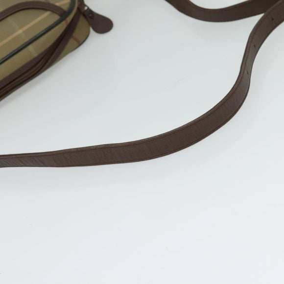 Burberrys Nova Check Shoulder Bag Canvas Beige Gold Auth BA3236