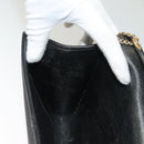 Christian Dior Trotter Canvas Chain Shoulder Bag Black Gold Auth BA3240-20
