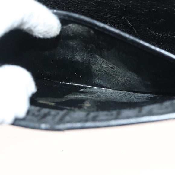 Christian Dior Trotter Canvas Chain Shoulder Bag Black Gold Auth BA3240