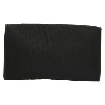 Christian Dior Trotter Canvas Chain Shoulder Bag Black Gold Auth BA3240 - 0