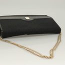 Christian Dior Trotter Canvas Chain Shoulder Bag Black Gold Auth BA3240-6