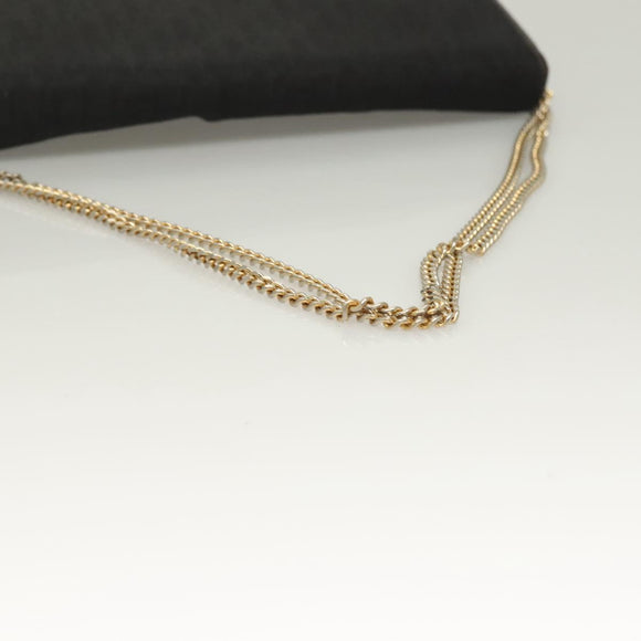 Christian Dior Trotter Canvas Chain Shoulder Bag Black Gold Auth BA3240