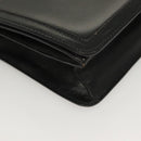 BALLY Wallet Chain Shoulder Bag Leather Gold Black Auth BA3241-8