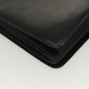 BALLY Wallet Chain Shoulder Bag Leather Gold Black Auth BA3241-16