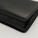 BALLY Wallet Chain Shoulder Bag Leather Gold Black Auth BA3241-17