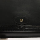 BALLY Wallet Chain Shoulder Bag Leather Gold Black Auth BA3241-18
