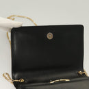 BALLY Wallet Chain Shoulder Bag Leather Gold Black Auth BA3241-19