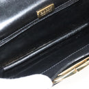 BALLY Wallet Chain Shoulder Bag Leather Gold Black Auth BA3241-10