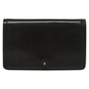 BALLY Wallet Chain Shoulder Bag Leather Gold Black Auth BA3241-13