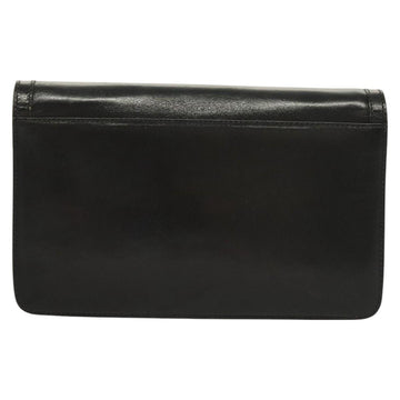 BALLY Wallet Chain Shoulder Bag Leather Gold Black Auth BA3241 - 0