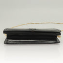 BALLY Wallet Chain Shoulder Bag Leather Gold Black Auth BA3241-5