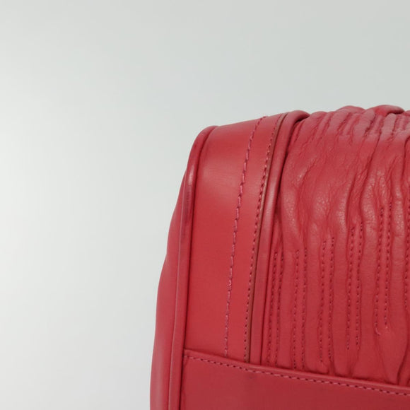 BALLY Hand Bag Leather Pink Gold Auth BA3242