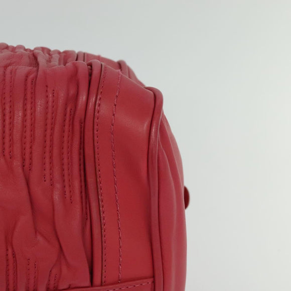 BALLY Hand Bag Leather Pink Gold Auth BA3242