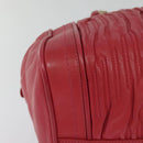 BALLY Hand Bag Leather Pink Gold Auth BA3242-12